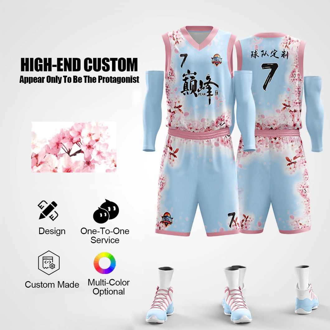 2022 Team Custom Basketball Jersey Sublimation Fabric Polyester OEM Size Mesh Retro Basketball Shirts Basketball Jersey Set