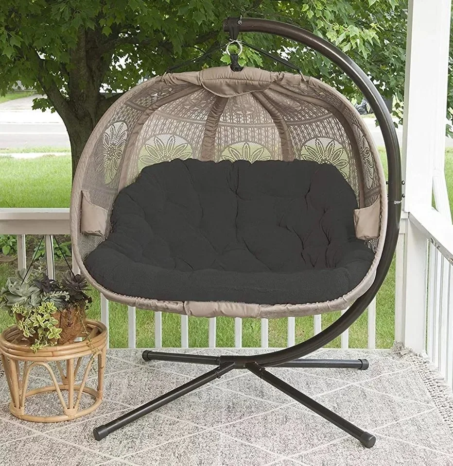 3-Seater Cheap Promotional Egg-Shaped Leisure Garden Swing Hanging Steel Hanging Chair