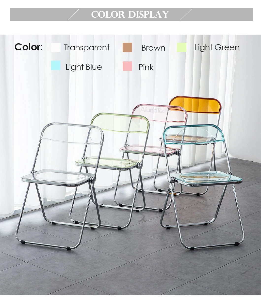 Modern Indoor Metal Fold Chair Plastic for Hotel Office/Dining/Leisure/Bar/Banquet