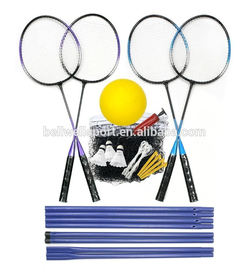 Sports Portable Indoor/Outdoor Net System Badminton Set with Carrying Bag