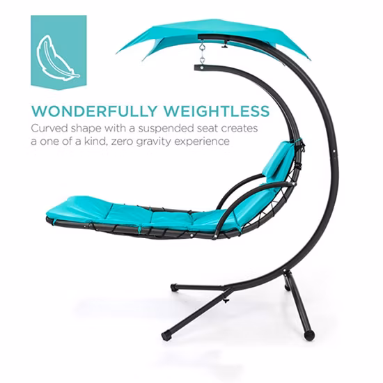 Altalena per chaise longue sospesa in acciaio piegato da esterno