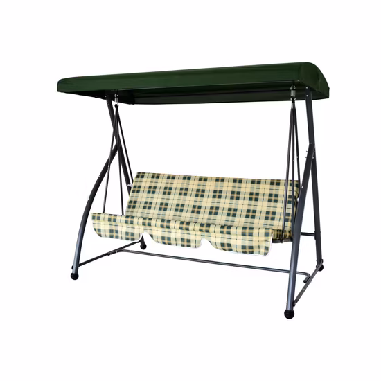 Sedia a dondolo da giardino a 3 posti con baldacchino da spiaggia in acciaio tubolare impermeabile
