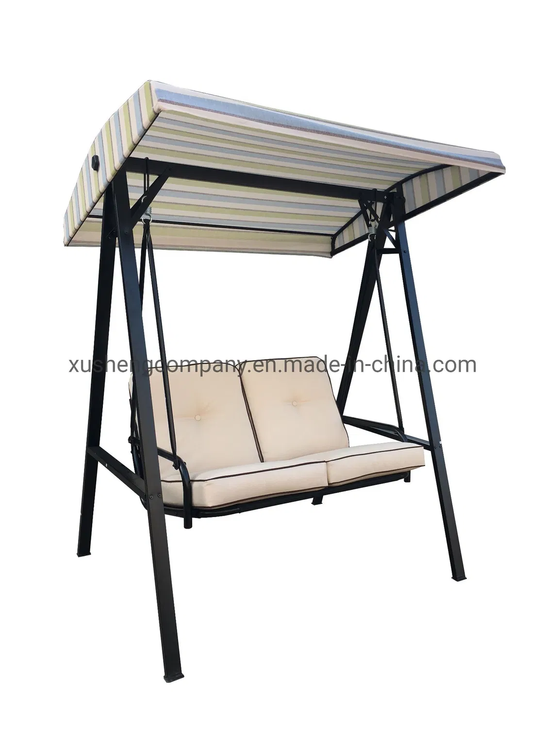 Sedia a dondolo dritta multifunzionale con 2 posti in rete di acciaio