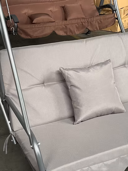 Mobili da giardino da esterno in acciaio, sedia a dondolo da patio con tavolino